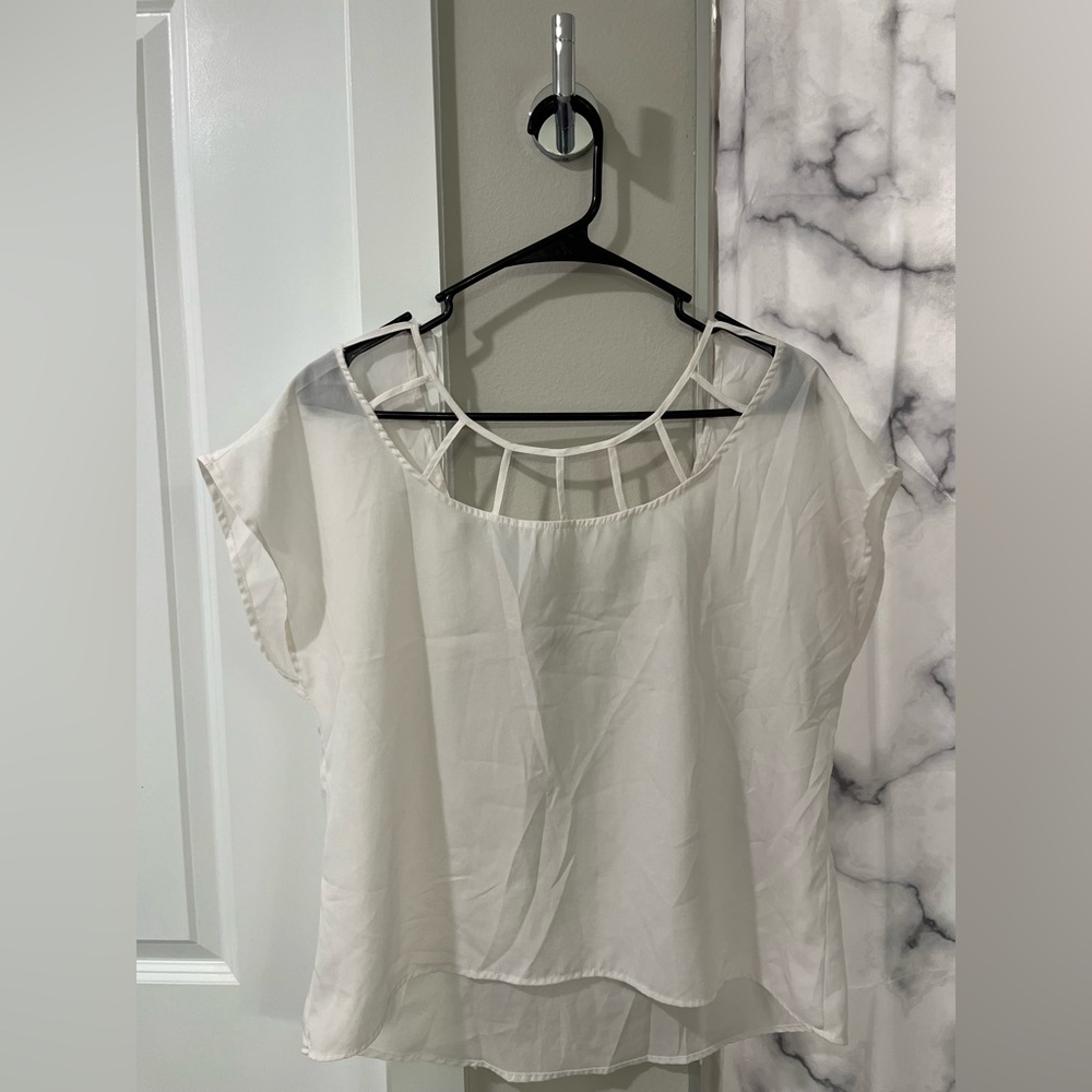 Charlotte Russe White Cutout Top